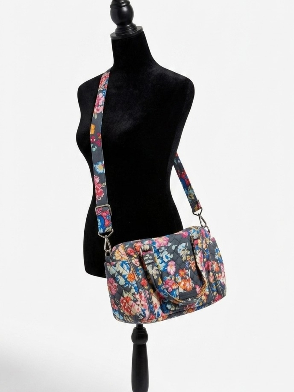 Vera Bradley Floral Quilted Crossbody in Navy Multicolor